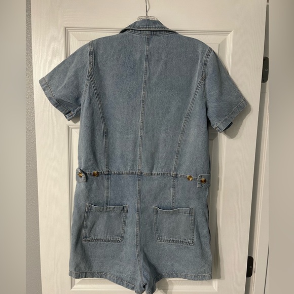 Cowoka/Amazon Denim zip romper size Small - Picture 3 of 4